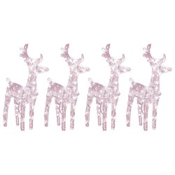 vidaXL Renos de Navidad 4 unidades 160 LEDs blanco cálido acrílico