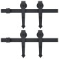 vidaXL Kit de herrajes de puertas correderas acero negro 2 uds 200 cm vidaXL Kit de herrajes de puertas correderas acero negro 2 uds 200 cm