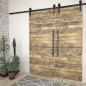 vidaXL Kit de herrajes de puertas correderas acero negro 2 uds 200 cm vidaXL Kit de herrajes de puertas correderas acero negro 2 uds 200 cm
