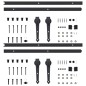 vidaXL Kit de herrajes de puertas correderas acero negro 2 uds 200 cm vidaXL Kit de herrajes de puertas correderas acero negro 2 uds 200 cm