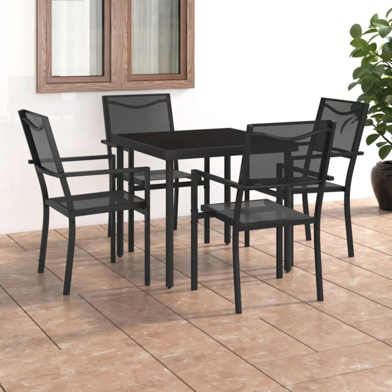 vidaXL Juego de comedor para jardín 5 piezas acero vidaXL Juego de comedor para jardín 5 piezas acero