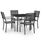 vidaXL Juego de comedor para jardín 5 piezas acero vidaXL Juego de comedor para jardín 5 piezas acero