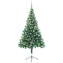 vidaXL Árbol de Navidad artificial con luces y bolas 380 ramas 150 cm