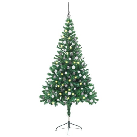 vidaXL Árbol de Navidad artificial con luces y bolas 380 ramas 150 cm