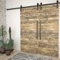 vidaXL Kit de herrajes de puertas correderas acero negro 2 uds 200 cm vidaXL Kit de herrajes de puertas correderas acero negro 2 uds 200 cm