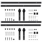vidaXL Kit de herrajes de puertas correderas acero negro 2 uds 200 cm vidaXL Kit de herrajes de puertas correderas acero negro 2 uds 200 cm