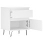 vidaXL Mesita de noche madera contrachapada blanco 40x35x50 cm vidaXL Mesita de noche madera contrachapada blanco 40x35x50 cm