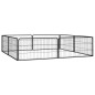 vidaXL Jaula perros 8 paneles acero recubierto polvo negro 100x50 cm vidaXL Jaula perros 8 paneles acero recubierto polvo negro 100x50 cm