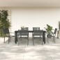 vidaXL Juego de comedor para jardín 7 piezas acero y textilene negro