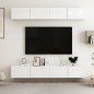 vidaXL Muebles de salón 4 piezas blanco brillante 100x30x30 cm vidaXL Muebles de salón 4 piezas blanco brillante 100x30x30 cm