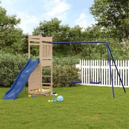 vidaXL Parque infantil de exterior madera maciza de pino