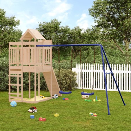 vidaXL Parque infantil de exterior madera maciza de pino
