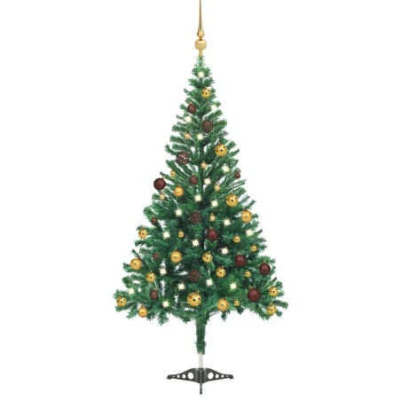 vidaXL Árbol de Navidad artificial con luces y bolas 564 ramas 180 cm