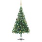 vidaXL Árbol de Navidad artificial con luces y bolas 564 ramas 180 cm vidaXL Árbol de Navidad artificial con luces y bolas 564 ramas 180 cm