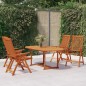 vidaXL Juego de comedor para jardín 5 pzas madera maciza de eucalipto vidaXL Juego de comedor para jardín 5 pzas madera maciza de eucalipto