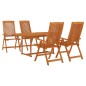 vidaXL Juego de comedor para jardín 5 pzas madera maciza de eucalipto vidaXL Juego de comedor para jardín 5 pzas madera maciza de eucalipto