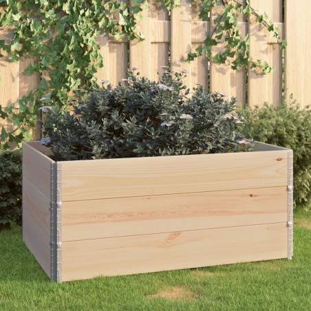 vidaXL Arriates de madera maciza de pino 3 unidades 80x120 cm