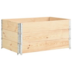 vidaXL Arriates de madera maciza de pino 3 unidades 80x120 cm