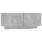vidaXL Mesita de noche madera de ingeniería gris hormigón 100x35x40 cm