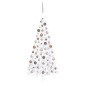 vidaXL Medio árbol de Navidad con luces y bolas blanco 240 cm vidaXL Medio árbol de Navidad con luces y bolas blanco 240 cm