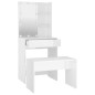 vidaXL Juego de tocador con LED madera contrachapada blanco brillante vidaXL Juego de tocador con LED madera contrachapada blanco brillante