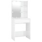 vidaXL Juego de tocador con LED madera contrachapada blanco brillante vidaXL Juego de tocador con LED madera contrachapada blanco brillante