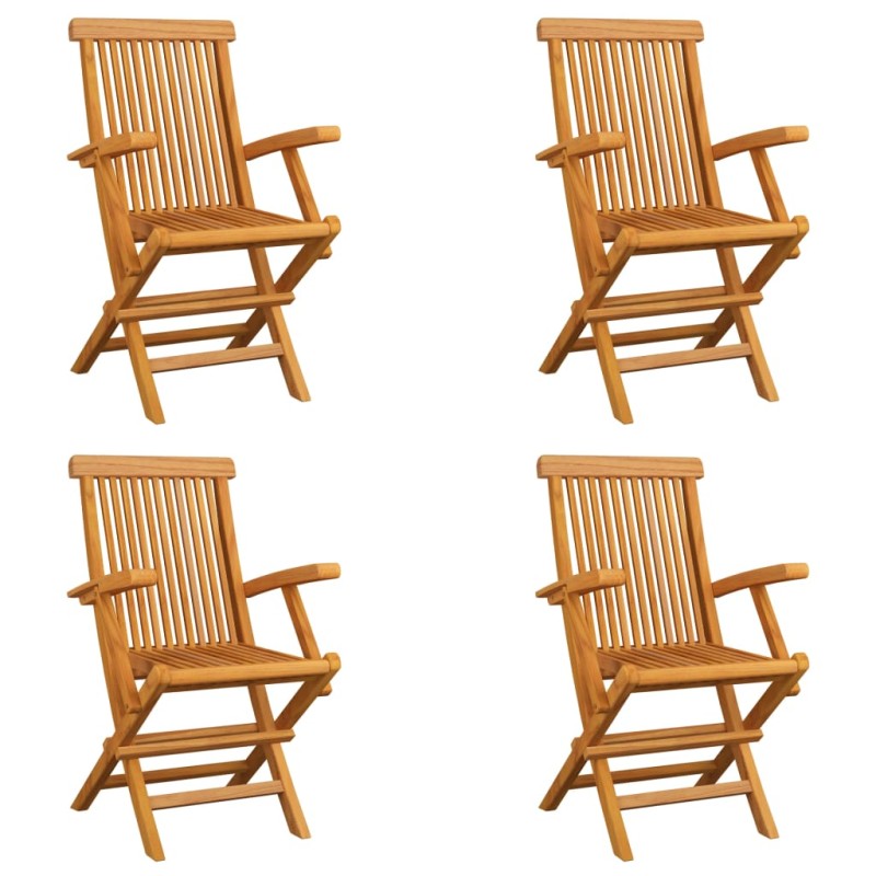 vidaXL Sillas de jardín plegables 4 unidades madera maciza de teca vidaXL Sillas de jardín plegables 4 unidades madera maciza de teca