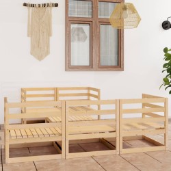 vidaXL Juego de salón de jardín 6 piezas madera maciza de pino