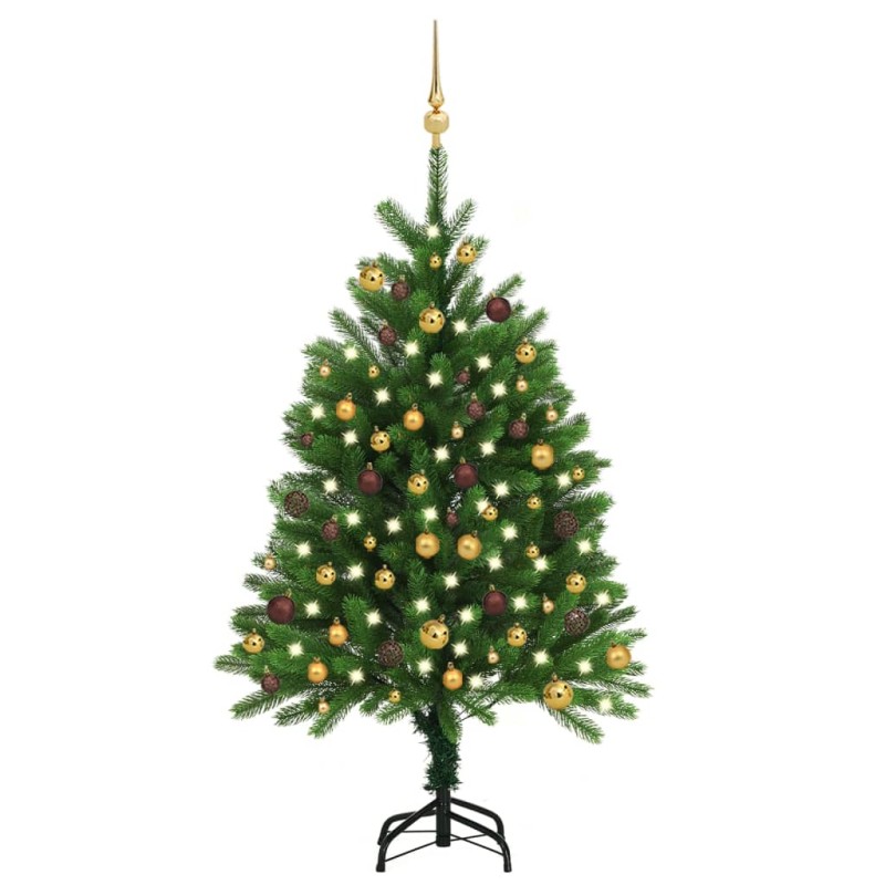 vidaXL Árbol de Navidad preiluminado con luces y bolas verde 120 cm vidaXL Árbol de Navidad preiluminado con luces y bolas verde 120 cm