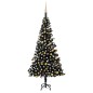 vidaXL Árbol de Navidad preiluminado con luces y bolas negro 210 cm vidaXL Árbol de Navidad preiluminado con luces y bolas negro 210 cm