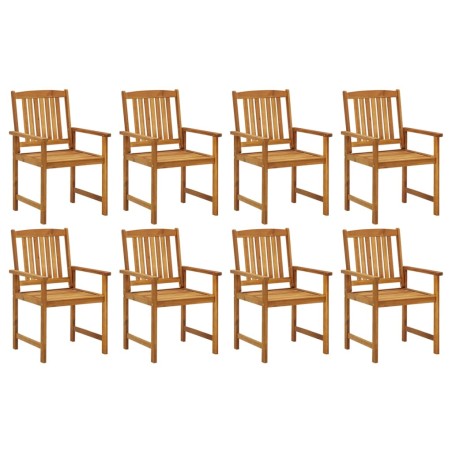 vidaXL Sillas de jardín 8 unidades madera maciza de teca