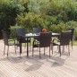 vidaXL Juego de comedor de jardín 7 piezas ratán sintético negro vidaXL Juego de comedor de jardín 7 piezas ratán sintético negro