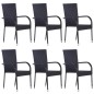 vidaXL Juego de comedor de jardín 7 piezas ratán sintético negro vidaXL Juego de comedor de jardín 7 piezas ratán sintético negro