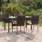 vidaXL Juego de comedor de jardín 5 piezas ratán sintético marrón