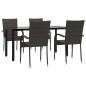 vidaXL Juego de comedor de jardín 5 piezas ratán sintético marrón