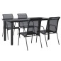 vidaXL Juego de comedor para jardín 5 piezas acero y textilene negro vidaXL Juego de comedor para jardín 5 piezas acero y textilene negro