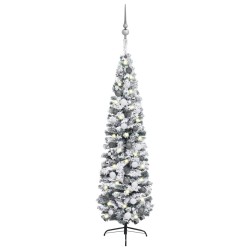 vidaXL Árbol de Navidad preiluminado con luces y bolas verde 240 cm