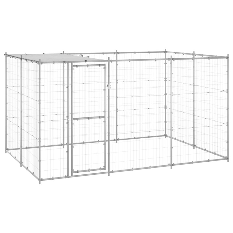 vidaXL Perrera de exterior de acero con techo 7,26 m² vidaXL Perrera de exterior de acero con techo 7,26 m²