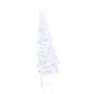 vidaXL Medio árbol de Navidad con luces y bolas blanco 120 cm