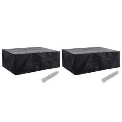 vidaXL Fundas de muebles de jardín 2 uds 8 ojales 242x162x100 cm