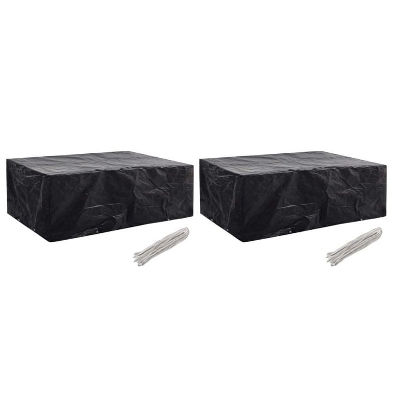 vidaXL Fundas de muebles de jardín 2 uds 8 ojales 242x162x100 cm