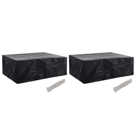 vidaXL Fundas de muebles de jardín 2 uds 8 ojales 242x162x100 cm