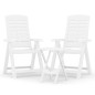 vidaXL Juego de comedor para jardín 3 piezas polipropileno blanco vidaXL Juego de comedor para jardín 3 piezas polipropileno blanco