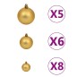 vidaXL Árbol de Navidad preiluminado con luces y bolas dorado 150 cm vidaXL Árbol de Navidad preiluminado con luces y bolas dorado 150 cm