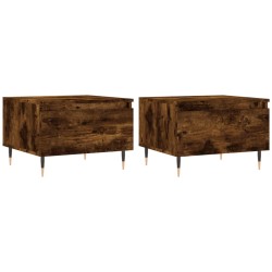 vidaXL Mesas centro 2 uds madera ingeniería roble ahumado 50x46x35 cm