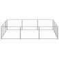 vidaXL Perrera plateada 9 m² acero