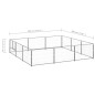 vidaXL Perrera plateada 9 m² acero