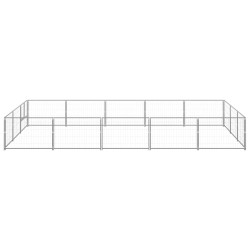 vidaXL Perrera plateada 15 m² acero