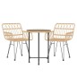 vidaXL Juego de comedor de jardín 3 piezas ratán sintético vidaXL Juego de comedor de jardín 3 piezas ratán sintético