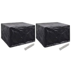 vidaXL Funda de muebles de jardín 2 uds 8 ojales 135x135x90 cm